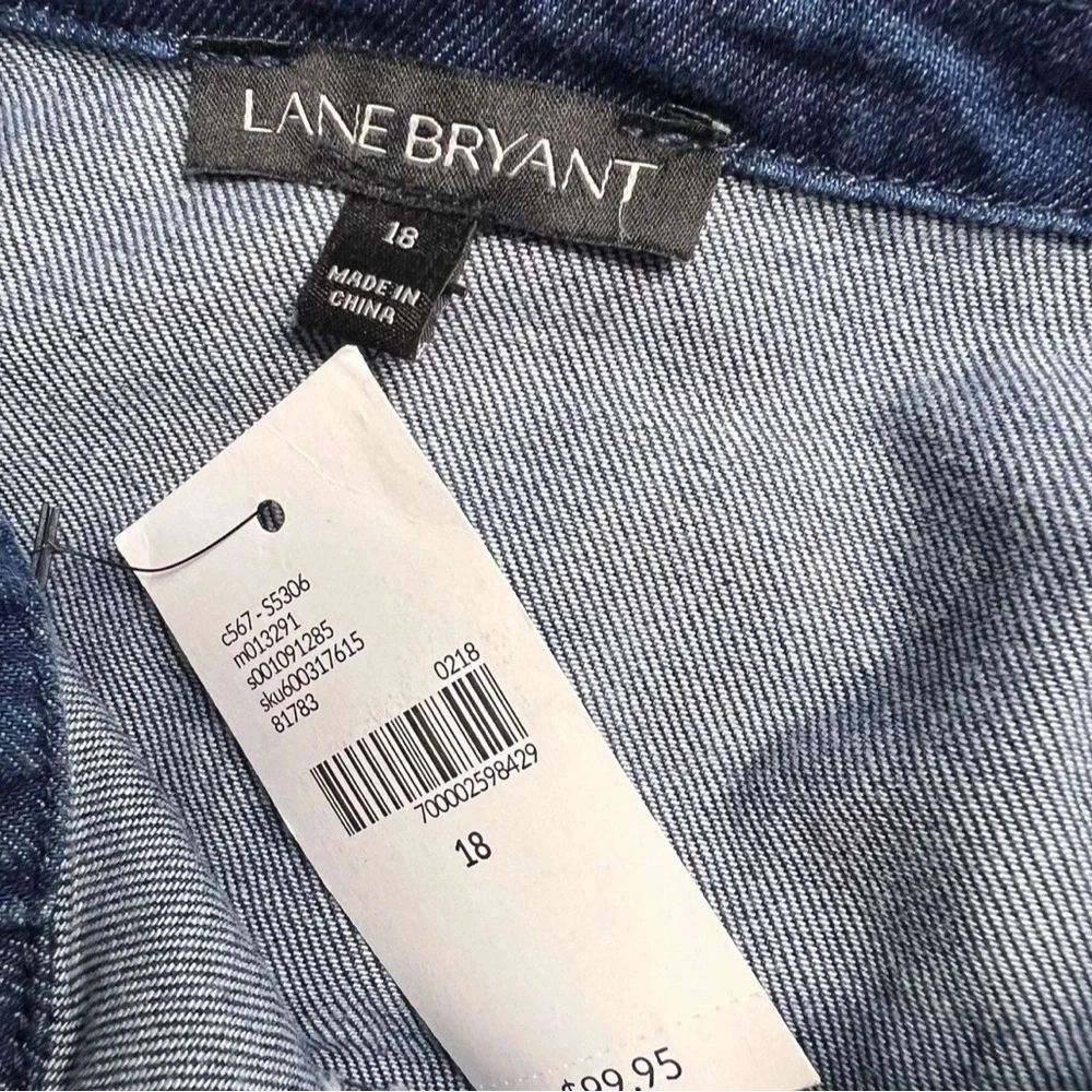 Lane Bryant Sz 18 Denim Eyelet Jacket New With Tags - Picture 3 of 3